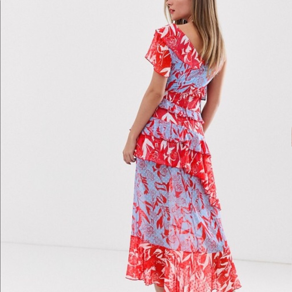 ASOS dress red and light blue - Picture 5 of 8